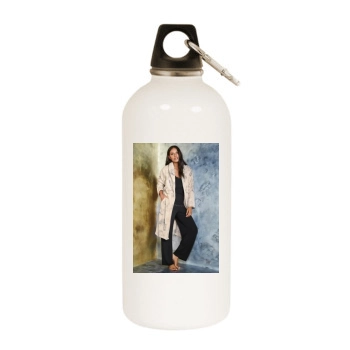 Emanuela de Paula White Water Bottle With Carabiner