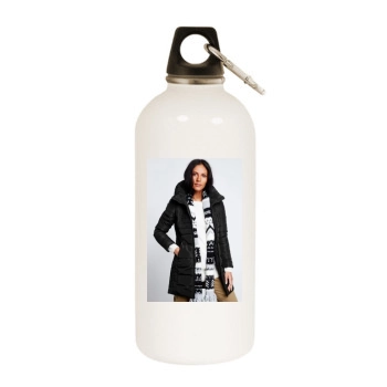 Emanuela de Paula White Water Bottle With Carabiner