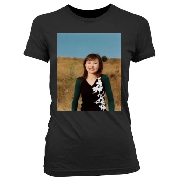 Emily Browning Women's Junior Cut Crewneck T-Shirt