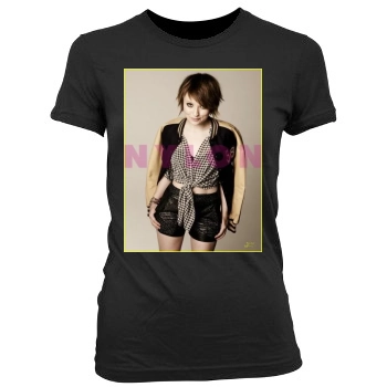 Emily Browning Women's Junior Cut Crewneck T-Shirt