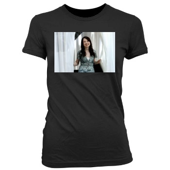 Emily Browning Women's Junior Cut Crewneck T-Shirt