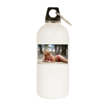 Emily Scott White Water Bottle With Carabiner