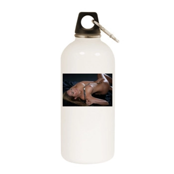 Emily Scott White Water Bottle With Carabiner