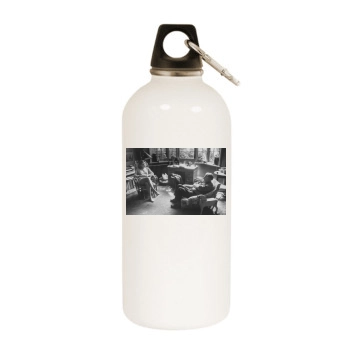 Emma Thompson White Water Bottle With Carabiner