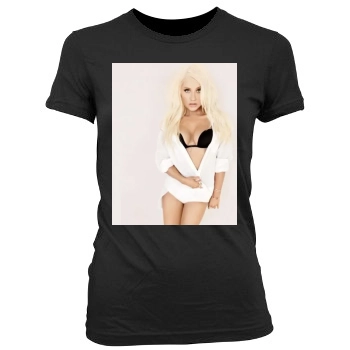 Christina Aguilera Women's Junior Cut Crewneck T-Shirt