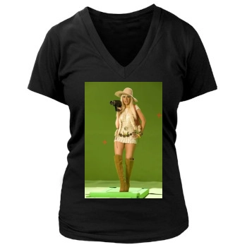 Christina Aguilera Women's Deep V-Neck TShirt