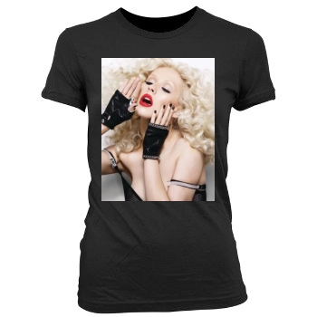 Christina Aguilera Women's Junior Cut Crewneck T-Shirt