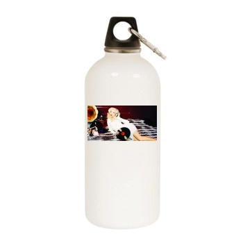 Christina Aguilera White Water Bottle With Carabiner