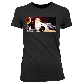 Christina Aguilera Women's Junior Cut Crewneck T-Shirt