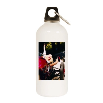 Christina Aguilera White Water Bottle With Carabiner