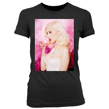 Christina Aguilera Women's Junior Cut Crewneck T-Shirt