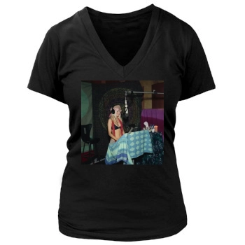 Christina Aguilera Women's Deep V-Neck TShirt