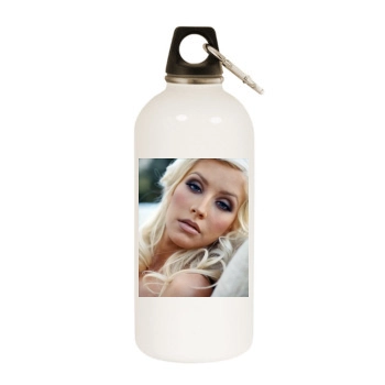 Christina Aguilera White Water Bottle With Carabiner