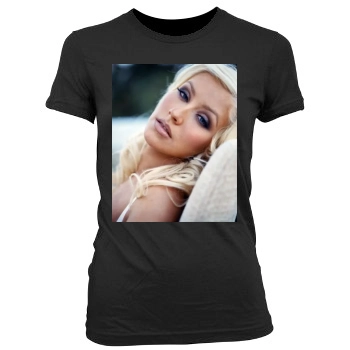 Christina Aguilera Women's Junior Cut Crewneck T-Shirt