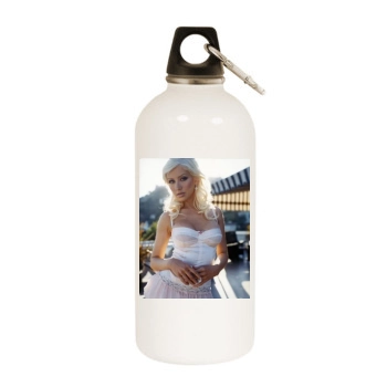 Christina Aguilera White Water Bottle With Carabiner