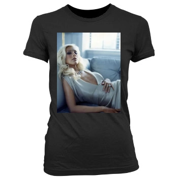 Christina Aguilera Women's Junior Cut Crewneck T-Shirt