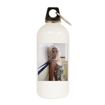 Christina Aguilera White Water Bottle With Carabiner