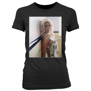 Christina Aguilera Women's Junior Cut Crewneck T-Shirt