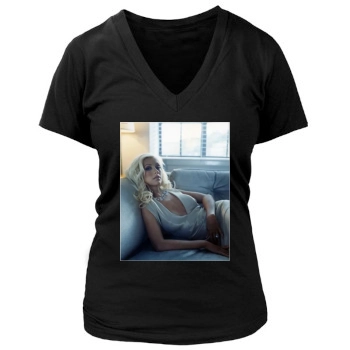 Christina Aguilera Women's Deep V-Neck TShirt