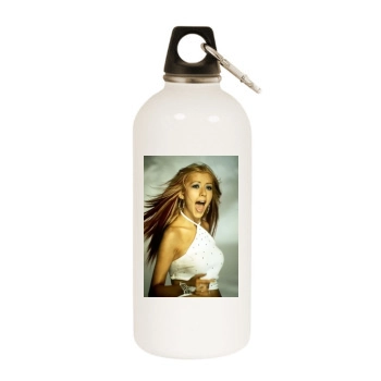 Christina Aguilera White Water Bottle With Carabiner