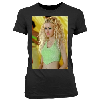 Christina Aguilera Women's Junior Cut Crewneck T-Shirt