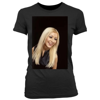 Christina Aguilera Women's Junior Cut Crewneck T-Shirt