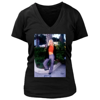 Christina Aguilera Women's Deep V-Neck TShirt