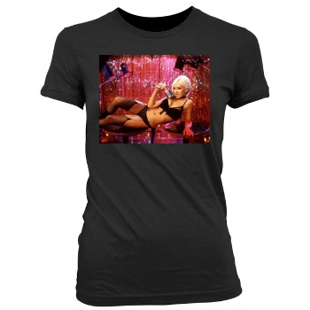 Christina Aguilera Women's Junior Cut Crewneck T-Shirt