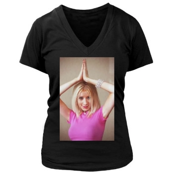 Christina Aguilera Women's Deep V-Neck TShirt