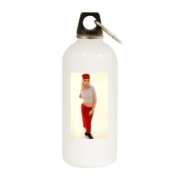 Christina Aguilera White Water Bottle With Carabiner