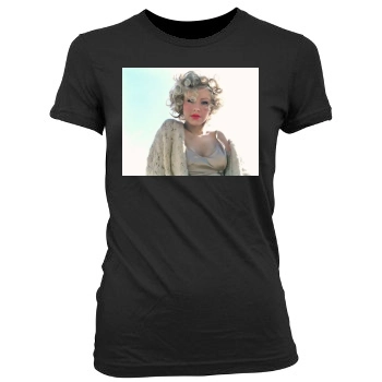 Christina Aguilera Women's Junior Cut Crewneck T-Shirt