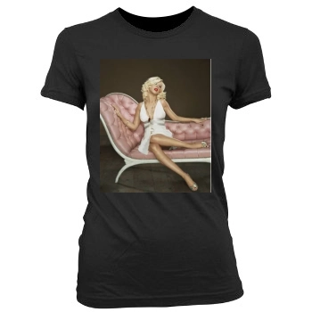 Christina Aguilera Women's Junior Cut Crewneck T-Shirt