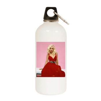 Christina Aguilera White Water Bottle With Carabiner