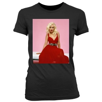 Christina Aguilera Women's Junior Cut Crewneck T-Shirt