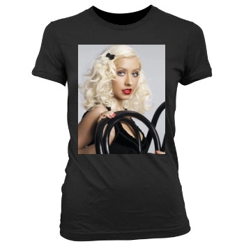 Christina Aguilera Women's Junior Cut Crewneck T-Shirt