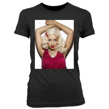 Christina Aguilera Women's Junior Cut Crewneck T-Shirt