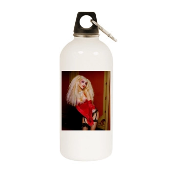 Christina Aguilera White Water Bottle With Carabiner