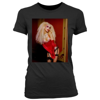 Christina Aguilera Women's Junior Cut Crewneck T-Shirt