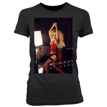 Christina Aguilera Women's Junior Cut Crewneck T-Shirt