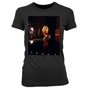 Christina Aguilera Women's Junior Cut Crewneck T-Shirt