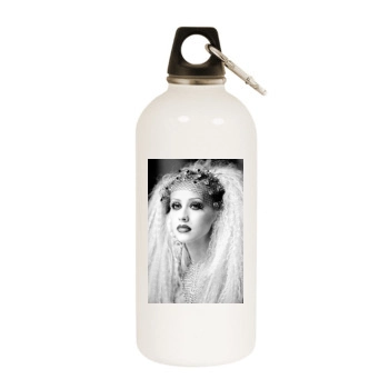 Christina Aguilera White Water Bottle With Carabiner