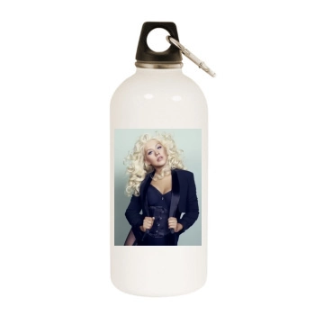 Christina Aguilera White Water Bottle With Carabiner