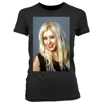 Christina Aguilera Women's Junior Cut Crewneck T-Shirt