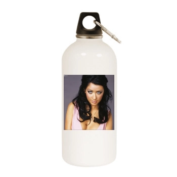 Christina Aguilera White Water Bottle With Carabiner