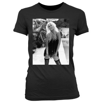 Christina Aguilera Women's Junior Cut Crewneck T-Shirt