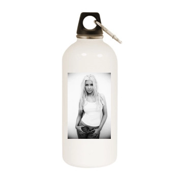 Christina Aguilera White Water Bottle With Carabiner