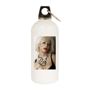 Christina Aguilera White Water Bottle With Carabiner