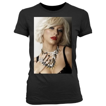 Christina Aguilera Women's Junior Cut Crewneck T-Shirt