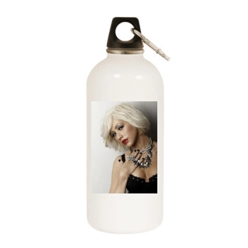 Christina Aguilera White Water Bottle With Carabiner