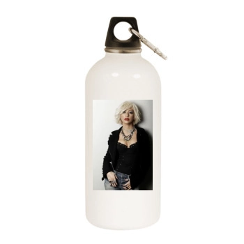 Christina Aguilera White Water Bottle With Carabiner